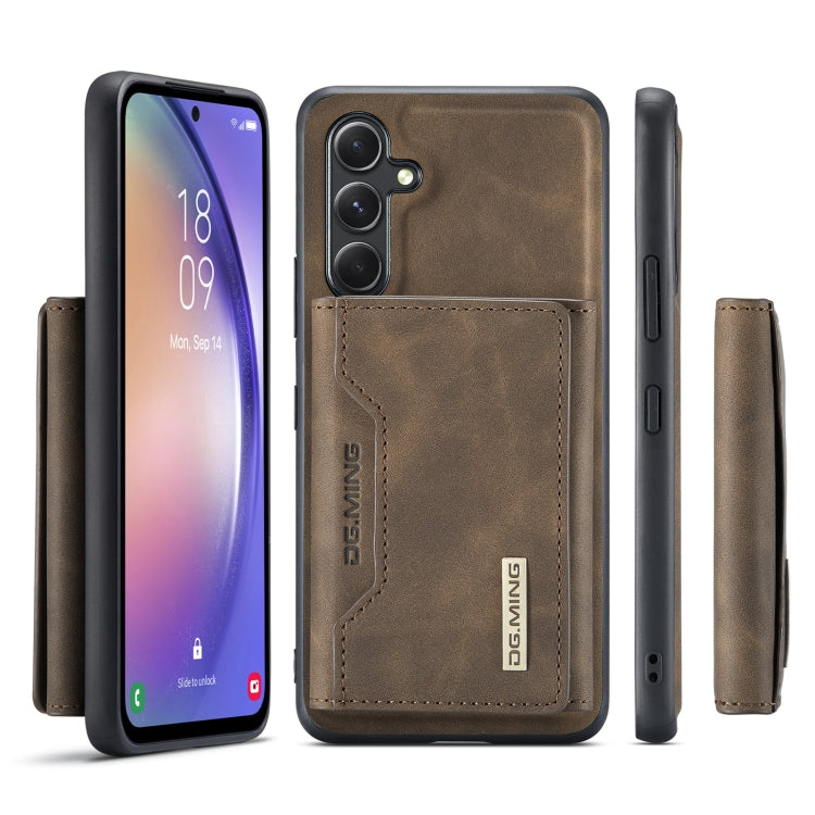 For Samsung Galaxy A54 5G DG.MING M2 Series 3-Fold Multi Card Bag + Magnetic Phone Case(Coffee) - Galaxy Phone Cases by DG.MING | Online Shopping UK | buy2fix