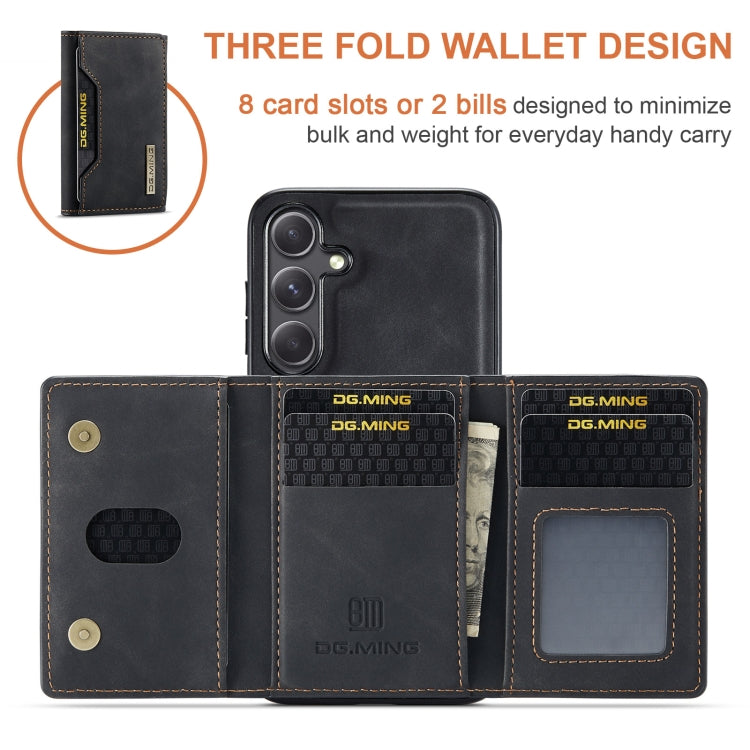 For Samsung Galaxy S24+ 5G DG.MING M2 Series 3-Fold Multi Card Bag + Magnetic Phone Case(Black) - Galaxy S24+ 5G Cases by DG.MING | Online Shopping UK | buy2fix