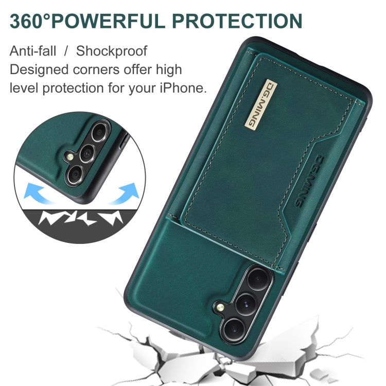 For Samsung Galaxy A35 5G DG.MING M2 Series 3-Fold Multi Card Bag + Magnetic Phone Case(Green) - Galaxy Phone Cases by DG.MING | Online Shopping UK | buy2fix