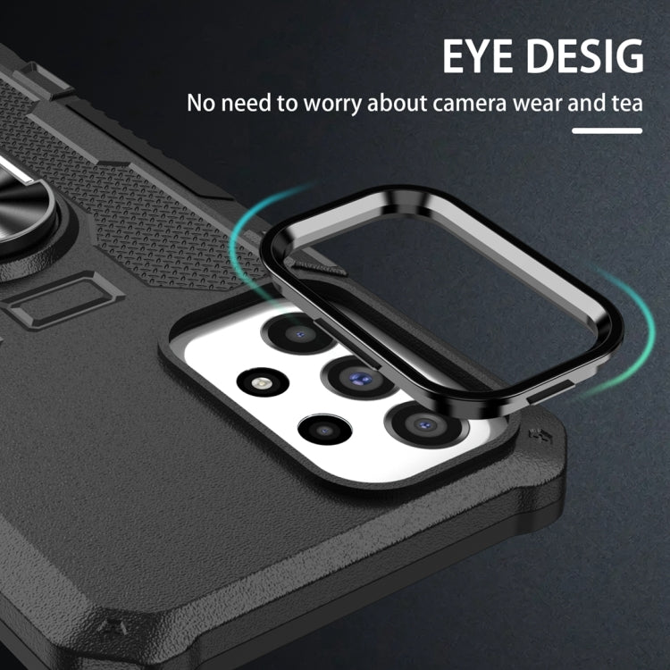For vivo Y02 Ring Holder Armor Hybrid Phone Case(Black) - vivo Cases by buy2fix | Online Shopping UK | buy2fix