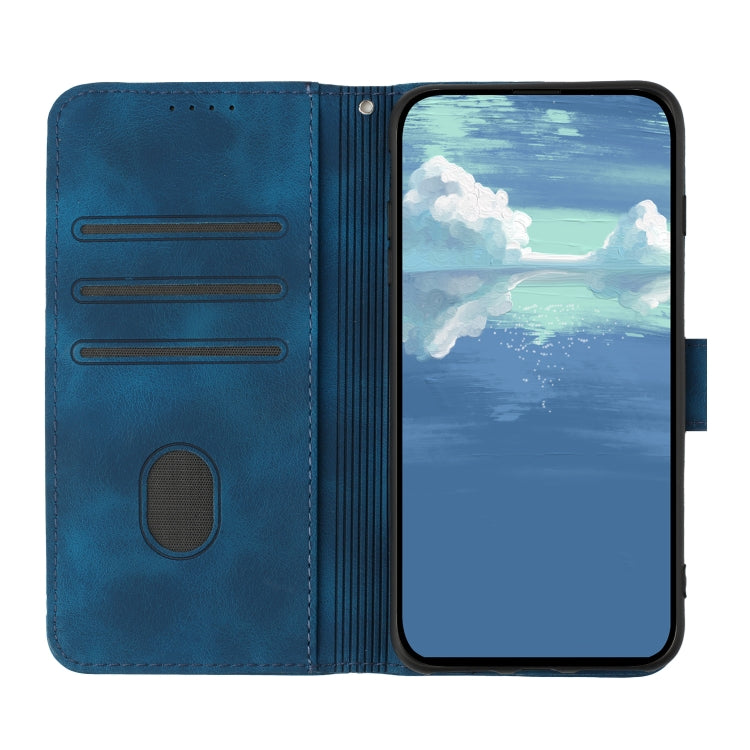 For OnePlus 12 Line Pattern Skin Feel Leather Phone Case(Royal Blue) - OnePlus Cases by buy2fix | Online Shopping UK | buy2fix