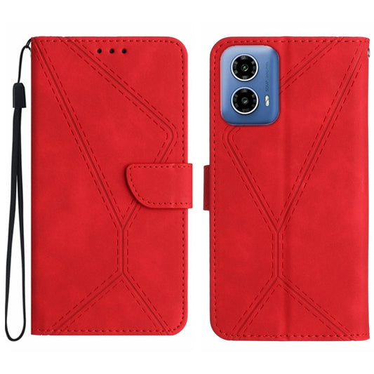 For Motorola Edge 5G 2024 Stitching Embossed Leather Phone Case(Red) - Motorola Cases by buy2fix | Online Shopping UK | buy2fix