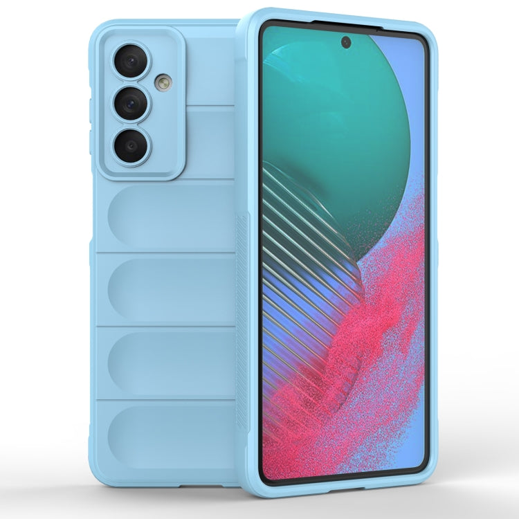 For Samsung Galaxy M54 5G Magic Shield TPU + Flannel Phone Case(Light Blue) - Galaxy Phone Cases by buy2fix | Online Shopping UK | buy2fix