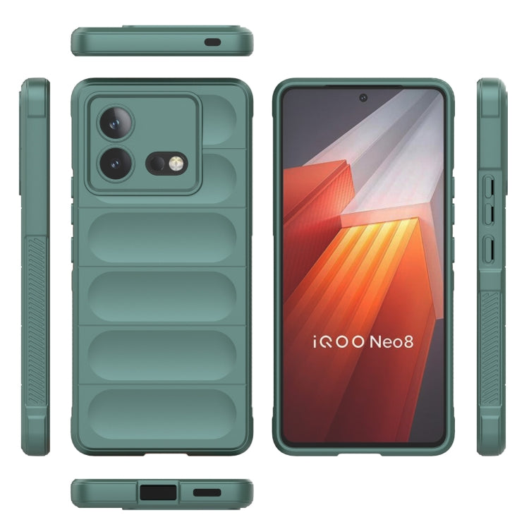 For vivo iQOO Neo8 Magic Shield TPU + Flannel Phone Case(Grey) - vivo Cases by buy2fix | Online Shopping UK | buy2fix