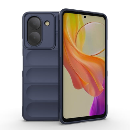 For vivo Y36 4G Magic Shield TPU + Flannel Phone Case(Dark Blue) - vivo Cases by buy2fix | Online Shopping UK | buy2fix