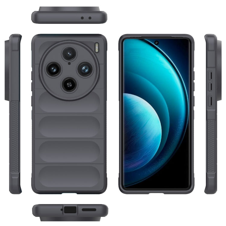 For vivo X100 Pro 5G Magic Shield TPU + Flannel Phone Case(Dark Grey) - X100 Pro Cases by buy2fix | Online Shopping UK | buy2fix