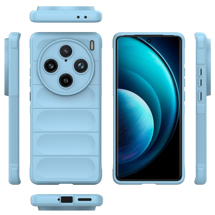 For vivo X100 Pro 5G Magic Shield TPU + Flannel Phone Case(Light Blue) - X100 Pro Cases by buy2fix | Online Shopping UK | buy2fix