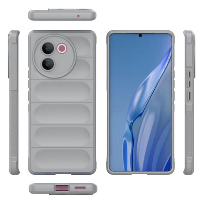 For vivo V30e 5G Global Magic Shield TPU + Flannel Phone Case(Grey) - vivo Cases by buy2fix | Online Shopping UK | buy2fix