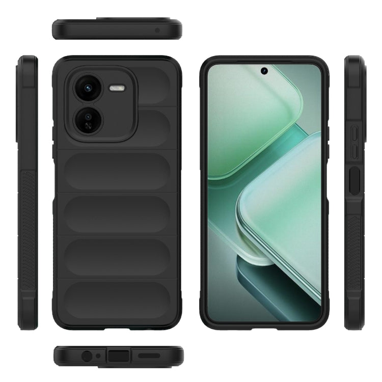 For vivo iQOO Z9X 5G Magic Shield TPU + Flannel Phone Case(Black) - vivo Cases by buy2fix | Online Shopping UK | buy2fix