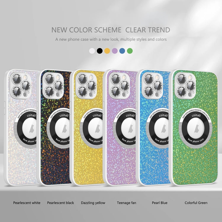 For iPhone 14 Pro Colorful Glitter Magnetic Magsafe TPU + PC Phone Case(Colorful Green) - iPhone 14 Pro Cases by buy2fix | Online Shopping UK | buy2fix