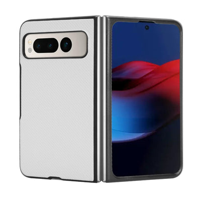 For Google Pixel Fold PU Leather PC Phone Case(White) - Google Cases by buy2fix | Online Shopping UK | buy2fix