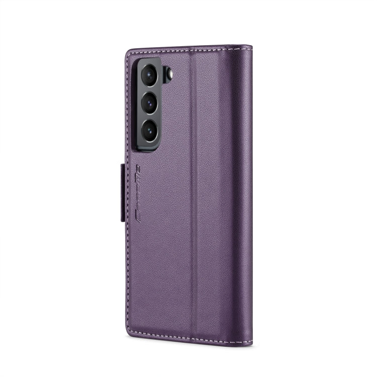 For Samsung Galaxy S21 5G CaseMe 023 Butterfly Buckle Litchi Texture RFID Anti-theft Leather Phone Case(Pearly Purple) - Galaxy S21 5G Cases by CaseMe | Online Shopping UK | buy2fix