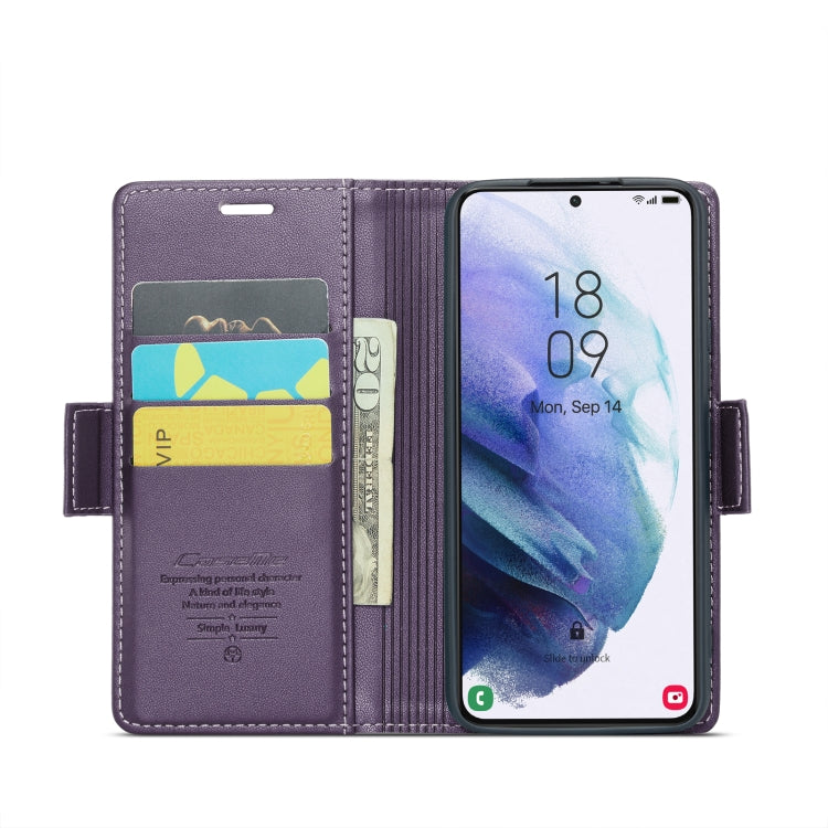 For Samsung Galaxy S21 5G CaseMe 023 Butterfly Buckle Litchi Texture RFID Anti-theft Leather Phone Case(Pearly Purple) - Galaxy S21 5G Cases by CaseMe | Online Shopping UK | buy2fix