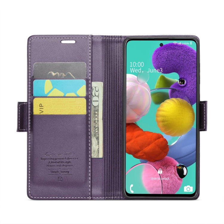 For Samsung Galaxy A51 4G/M40s CaseMe 023 Butterfly Buckle Litchi Texture RFID Anti-theft Leather Phone Case(Pearly Purple) - Galaxy Phone Cases by CaseMe | Online Shopping UK | buy2fix