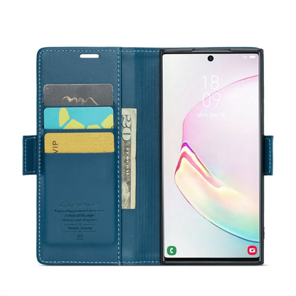 For Samsung Galaxy Note10+ CaseMe 023 Butterfly Buckle Litchi Texture RFID Anti-theft Leather Phone Case(Blue) - Galaxy Phone Cases by CaseMe | Online Shopping UK | buy2fix