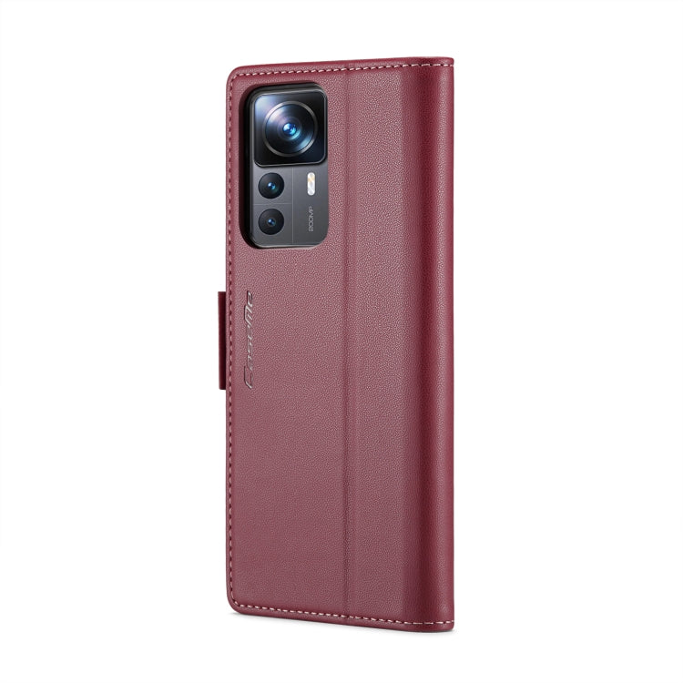 For Xiaomi 12T /12T Pro/Redmi K50 Ultra CaseMe 023 Butterfly Buckle Litchi Texture RFID Anti-theft Leather Phone Case(Wine Red) - Xiaomi Cases by CaseMe | Online Shopping UK | buy2fix