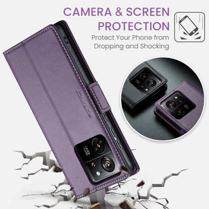 For Xiaomi 13T/13T Pro CaseMe 023 Butterfly Buckle Litchi Texture RFID Anti-theft Leather Phone Case(Pearly Purple) - Xiaomi Cases by CaseMe | Online Shopping UK | buy2fix