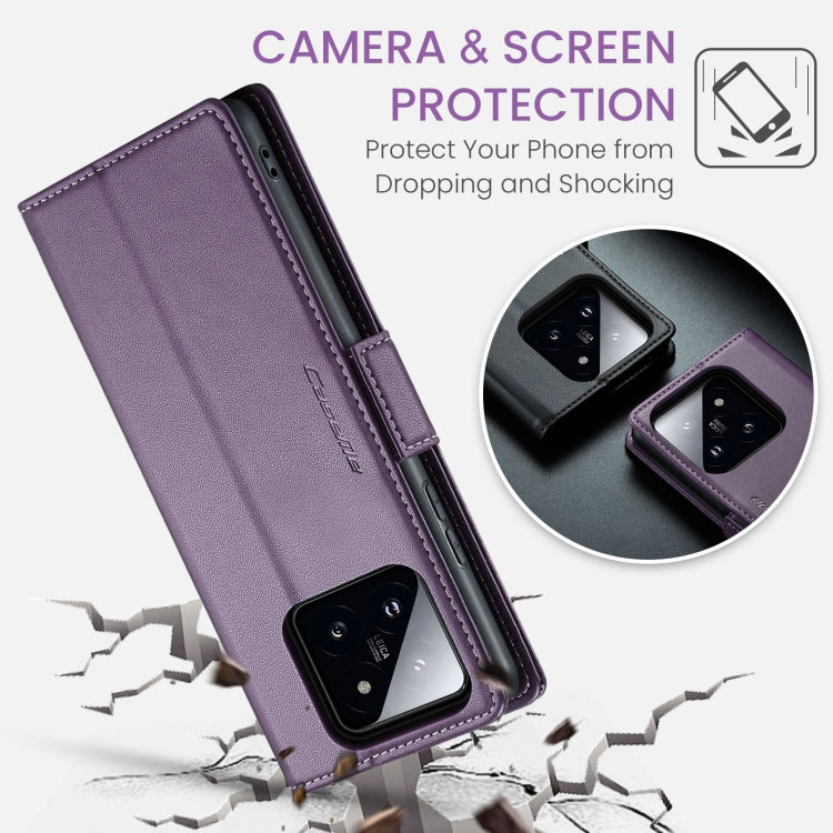 For Xiaomi 14 Pro CaseMe 023 Butterfly Buckle Litchi Texture RFID Anti-theft Leather Phone Case(Pearly Purple) - 14 Pro Cases by CaseMe | Online Shopping UK | buy2fix