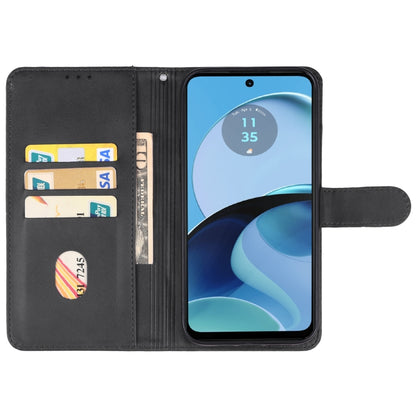 For Motorola Moto G54 Leather Phone Case(Black) - Motorola Cases by buy2fix | Online Shopping UK | buy2fix