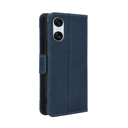 For Sony Xperia 10 VI 2024 Skin Feel Calf Texture Card Slots Leather Phone Case(Blue) - Sony Cases by buy2fix | Online Shopping UK | buy2fix