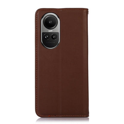 OPPO Reno10 5G / 10 Pro 5G Global KHAZNEH Nappa Top Layer Cowhide Leather Phone Case(Brown) - OPPO Cases by buy2fix | Online Shopping UK | buy2fix