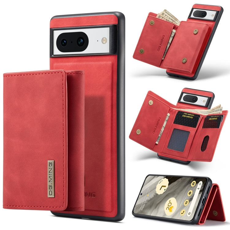 For Google Pixel 8 DG.MING M1 Series 3-Fold Multi Card Wallet + Magnetic Phone Case(Red) - Google Cases by DG.MING | Online Shopping UK | buy2fix