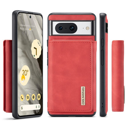 For Google Pixel 8 DG.MING M1 Series 3-Fold Multi Card Wallet + Magnetic Phone Case(Red) - Google Cases by DG.MING | Online Shopping UK | buy2fix