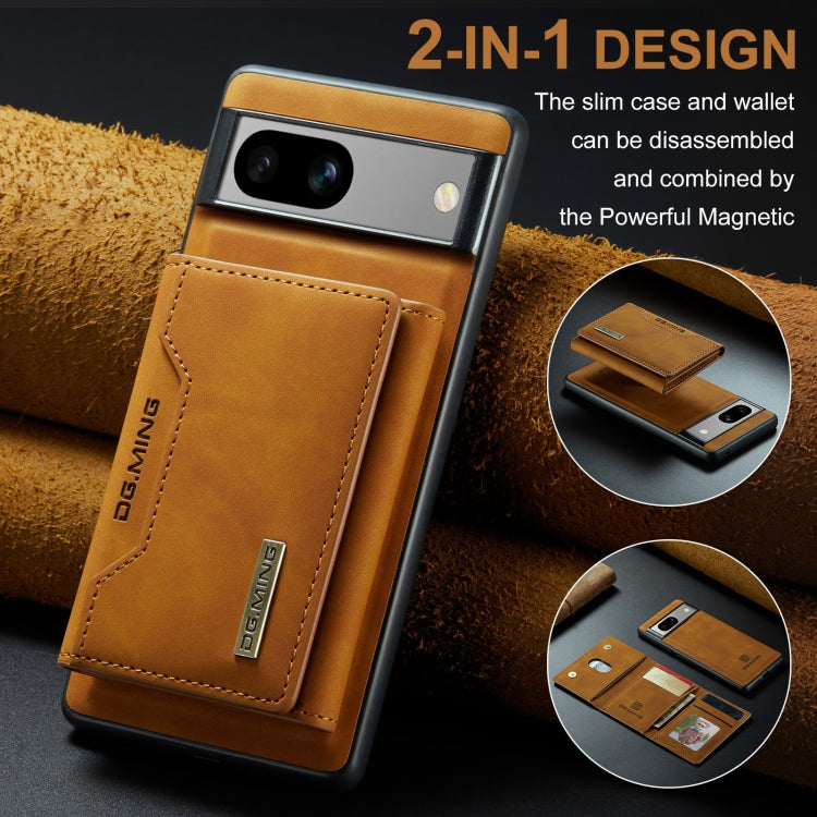 For Google Pixel 7A DG.MING M2 Series 3-Fold Multi Card Bag + Magnetic Phone Case(Brown) - Google Cases by DG.MING | Online Shopping UK | buy2fix