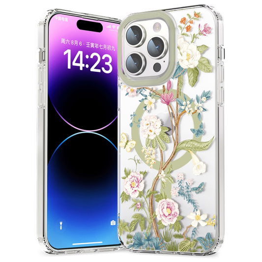 For iPhone 15 Pro Max MagSafe Magnetic TPU Phone Case(Blue Hydrangea Ball) - iPhone 15 Pro Max Cases by buy2fix | Online Shopping UK | buy2fix