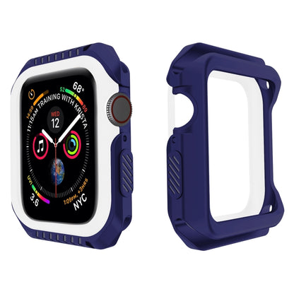 For Apple Watch Series 6 & SE & 5 & 4 44mm Shockproof Two Color Protective Case(Blue White) - Watch Cases by buy2fix | Online Shopping UK | buy2fix