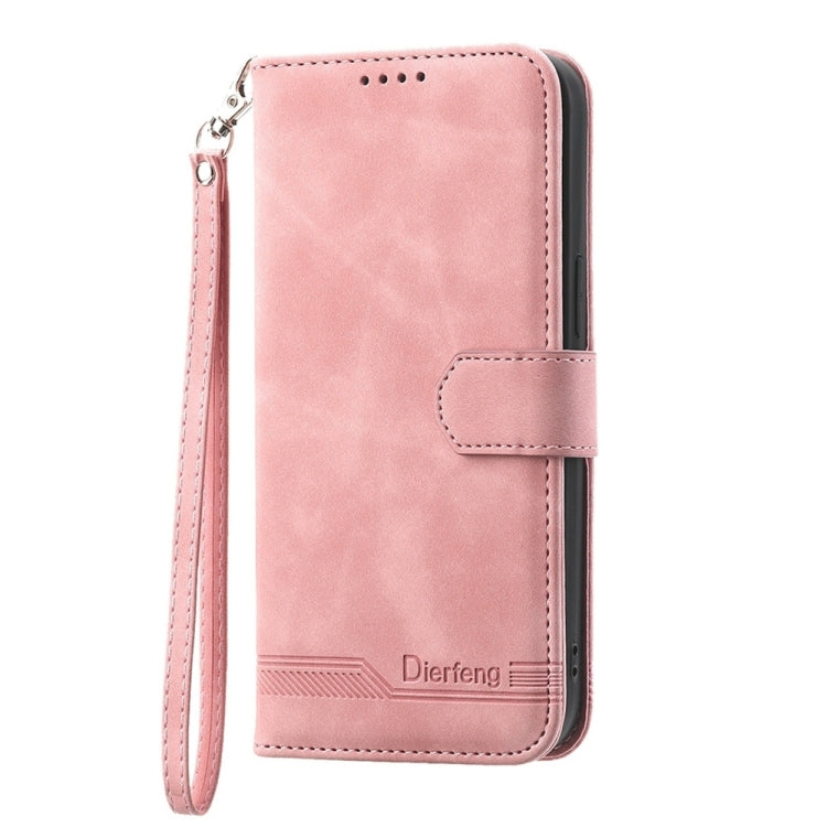 For Samsung Galaxy S24 Ultra 5G Dierfeng Dream Line TPU + PU Leather Phone Case(Pink) - Galaxy S24 Ultra 5G Cases by buy2fix | Online Shopping UK | buy2fix