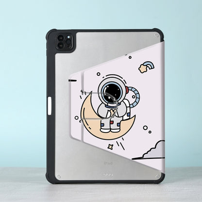 For iPad Air 11 2025 / 2024 3-Fold 360 Rotation Painted Leather Smart Tablet Case(Astronaut) - iPad Pro 11 (2022/2021) Cases by buy2fix | Online Shopping UK | buy2fix