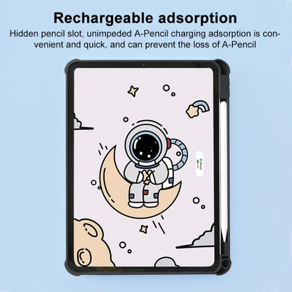 For iPad Air 11 2025 / 2024 3-Fold 360 Rotation Painted Leather Smart Tablet Case(Astronaut) - iPad Pro 11 (2022/2021) Cases by buy2fix | Online Shopping UK | buy2fix