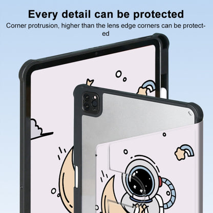 For iPad Air 11 2025 / 2024 3-Fold 360 Rotation Painted Leather Smart Tablet Case(Astronaut) - iPad Pro 11 (2022/2021) Cases by buy2fix | Online Shopping UK | buy2fix