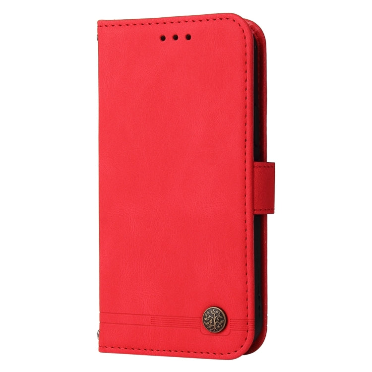 For Xiaomi Redmi A3 Skin Feel Life Tree Metal Button Leather Phone Case(Red) - Xiaomi Cases by buy2fix | Online Shopping UK | buy2fix