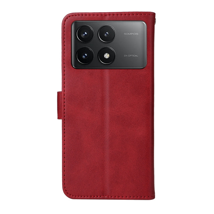 For Xiaomi Redmi K70E Classic Calf Texture Flip Leather Phone Case(Red) - K70E Cases by buy2fix | Online Shopping UK | buy2fix