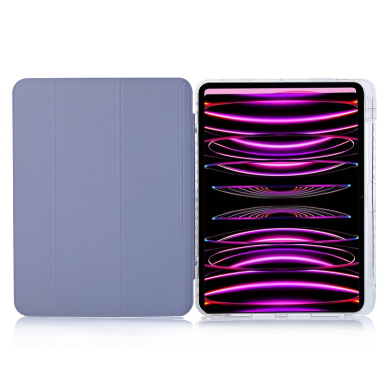 For iPad Air 11 2024 / iPad Pro 11 3-Fold Lock Buckle Leather Smart Tablet Case(Lavender Purple) - iPad Pro 11 (2022/2021) Cases by buy2fix | Online Shopping UK | buy2fix