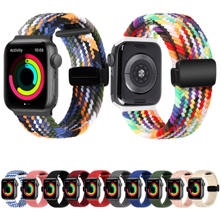 Magnetic Fold Clasp Woven Watch Band For Apple Watch 6 40mm(Starlight Color) - Watch Bands by buy2fix | Online Shopping UK | buy2fix