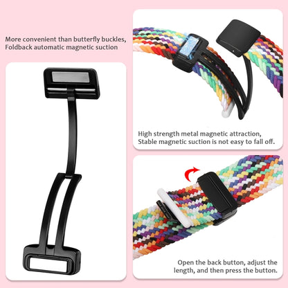 Magnetic Fold Clasp Woven Watch Band For Apple Watch 4 40mm(Rainbow Color) - Watch Bands by buy2fix | Online Shopping UK | buy2fix