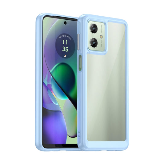 For Motorola Moto G54 Global Colorful Series Acrylic Hybrid TPU Phone Case(Blue) - Motorola Cases by buy2fix | Online Shopping UK | buy2fix