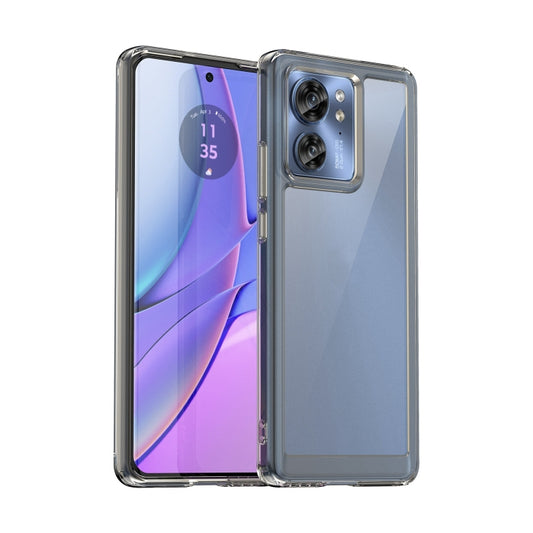 For Motorola Edge 2023 Global Colorful Series Acrylic Hybrid TPU Phone Case(Transparent Grey) - Motorola Cases by buy2fix | Online Shopping UK | buy2fix