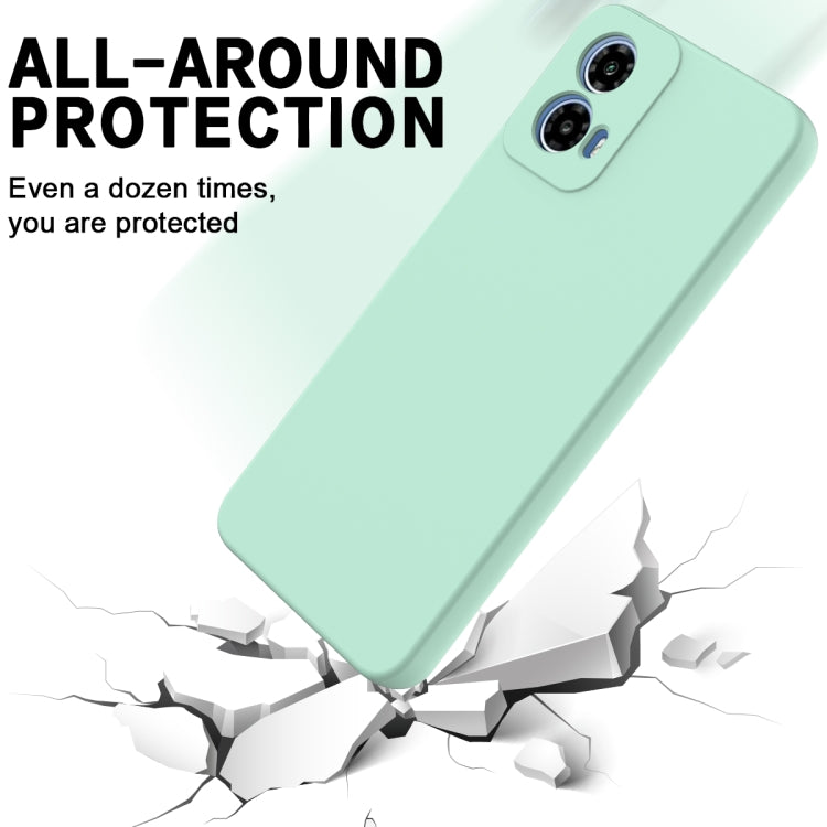 For Motorola Moto G34 Pure Color Liquid Silicone Shockproof Phone Case(Green) - Motorola Cases by buy2fix | Online Shopping UK | buy2fix