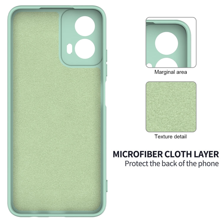 For Motorola Moto G34 Pure Color Liquid Silicone Shockproof Phone Case(Green) - Motorola Cases by buy2fix | Online Shopping UK | buy2fix