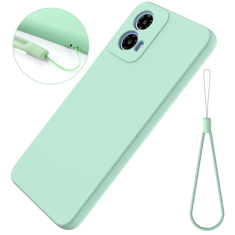 For Motorola Moto G34 Pure Color Liquid Silicone Shockproof Phone Case(Green) - Motorola Cases by buy2fix | Online Shopping UK | buy2fix