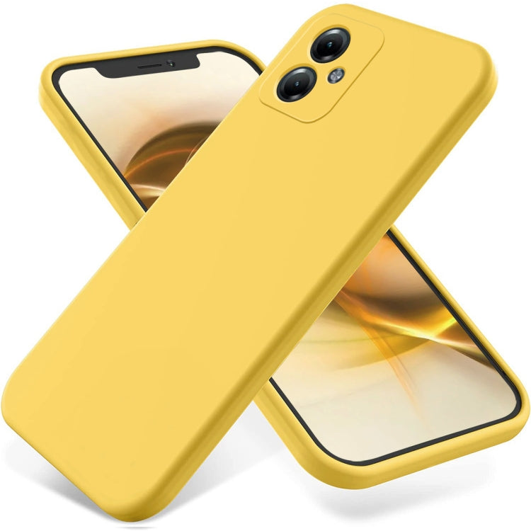 For Motorola Moto G64 Pure Color Liquid Silicone Shockproof Phone Case(Yellow) - Motorola Cases by buy2fix | Online Shopping UK | buy2fix