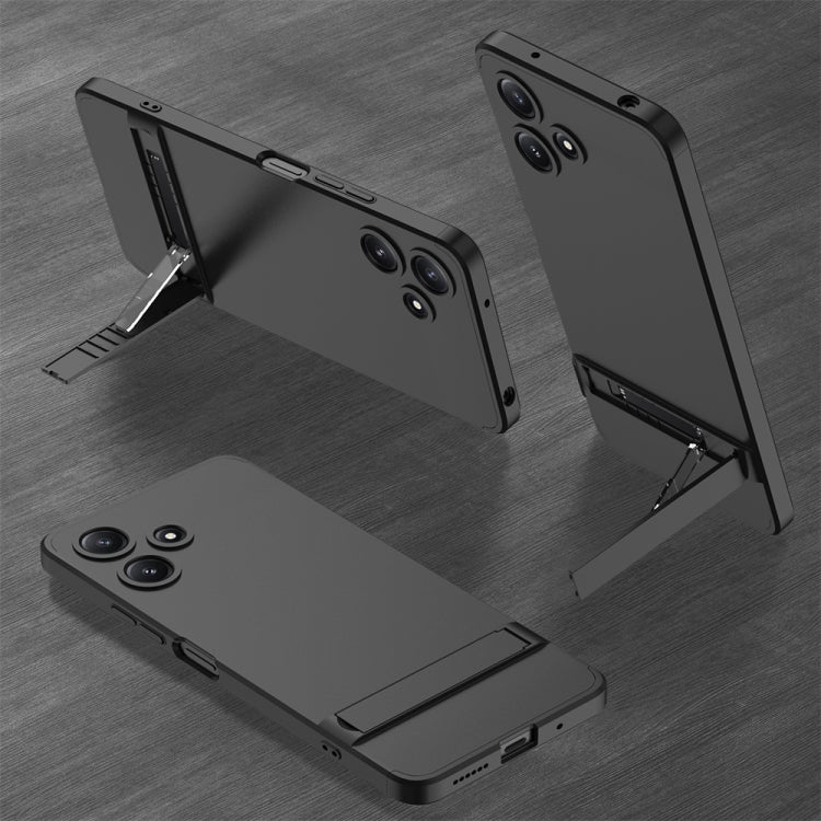 For Xiaomi Redmi 12 5G GKK Three Stage Splicing Full Coverage PC Phone Case with Stand(Black) - Xiaomi Cases by GKK | Online Shopping UK | buy2fix