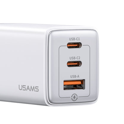 USAMS US-CC180 65W ACC Three Ports GaN Charger, EU Plug(Black) - USB Charger by USAMS | Online Shopping UK | buy2fix