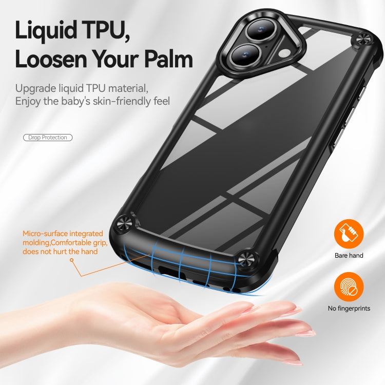 For iPhone 16 TPU + PC Lens Protection Phone Case(Black) - iPhone 16 Cases by buy2fix | Online Shopping UK | buy2fix