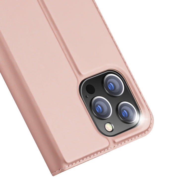 For iPhone 15 Pro DUX DUCIS Skin Pro Series Flip Leather Phone Case(Rose Gold) - iPhone 15 Pro Cases by DUX DUCIS | Online Shopping UK | buy2fix