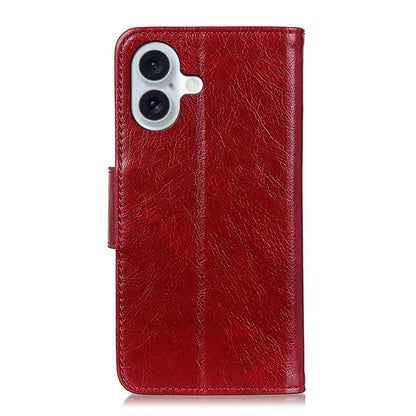 For iPhone 16 Plus Nappa Texture Leather Case(Red) - iPhone 16 Plus Cases by buy2fix | Online Shopping UK | buy2fix